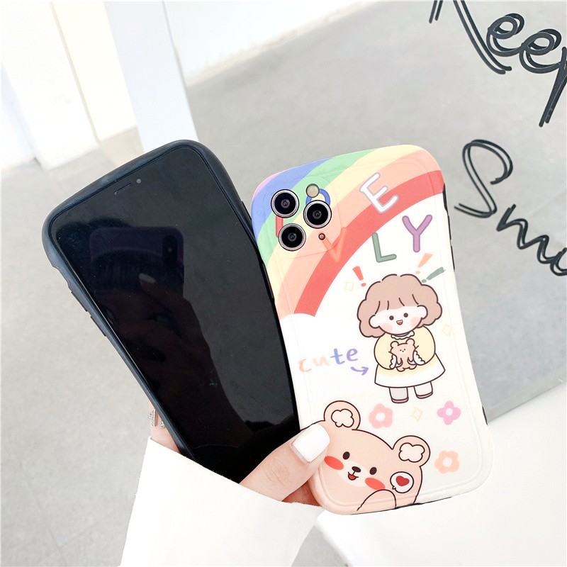 Ốp lưng iphone Gấu và bé IMD viền cong dày dặn 5/5s/6/6plus/6s/6splus/7/7plus/8/8plus/x/xr/xs/11/12/pro/max/plus/promax | BigBuy360 - bigbuy360.vn