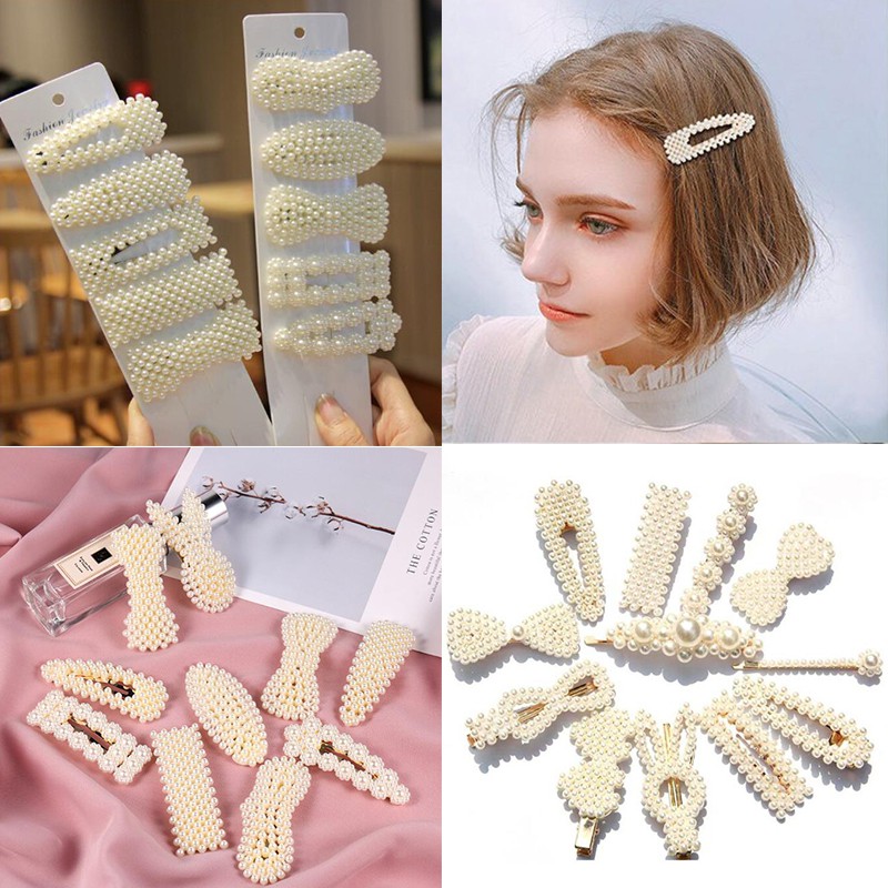 Kẹp Tóc Đính Hạt Giả Ngọc Trai