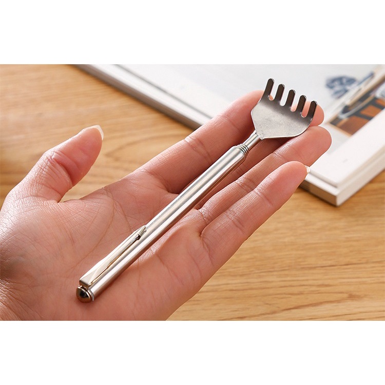 Gậy gãi lưng inox rút gọn kéo dài tiện lợi
