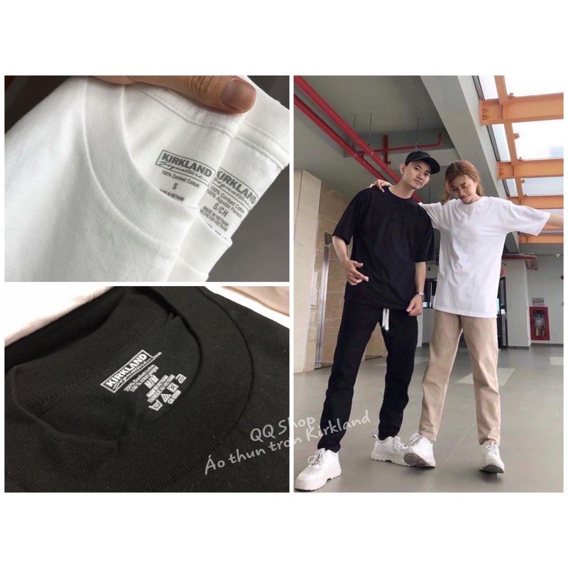 Áo thun trơn Kirkland - Áo phông Kirkland Unisex Oversize  - Trắng, Đen, Xanh, Đỏ, Rêu, Xám - Màu:
