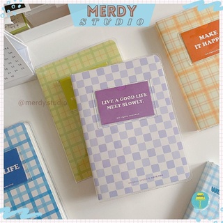 Sổ tay Note For size A5 bìa caro aesthetic - version mới
