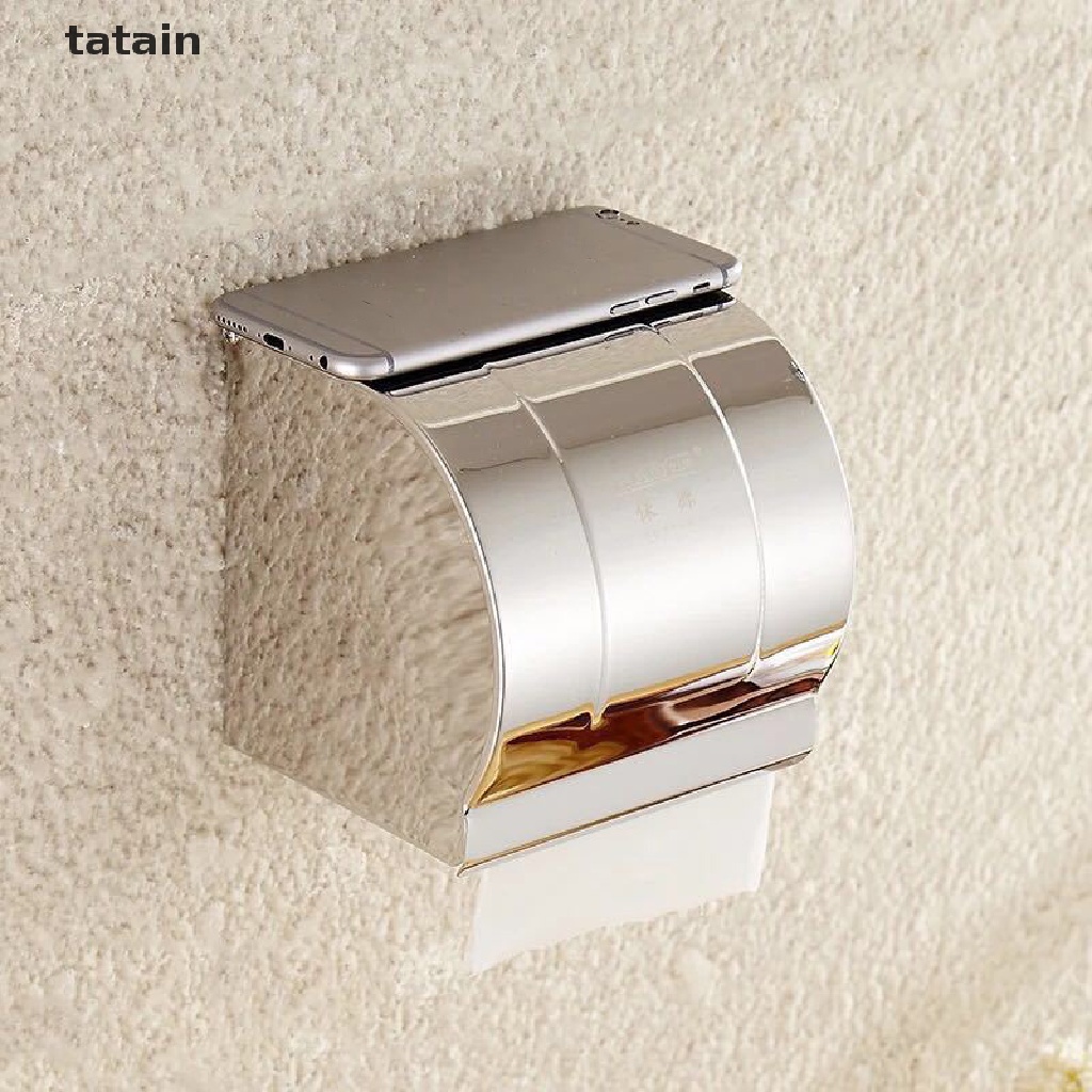 [TAT] Stainless Steel Wall Toilet Paper Roll Holder Self Adhesive Holder Towel Rack CVX