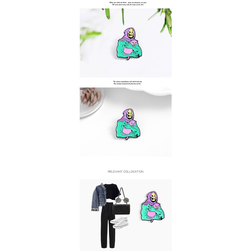 Ghim Cài Áo Hình Bộ Xương Đầu Lâu Phong Cách Gothic Thời Trang Cho Nam Và Nữ