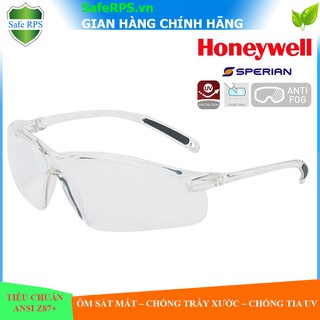 KÍNH BẢO HỘ LAO ĐỘNG HONEYWELL A700 KÍNH CHỐNG BỤI CHỐNG TRẦY XƯỚC - ĐỌNG SƯƠNG - Tia UV