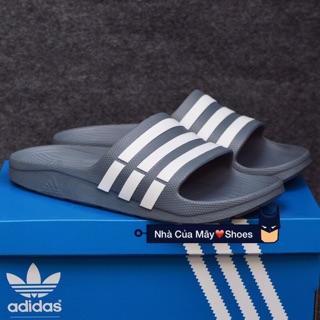 [☘️ADIDAS®☘️]- DÉP ĐÚC DURAMO SLIDES - Xám S/ Trắng