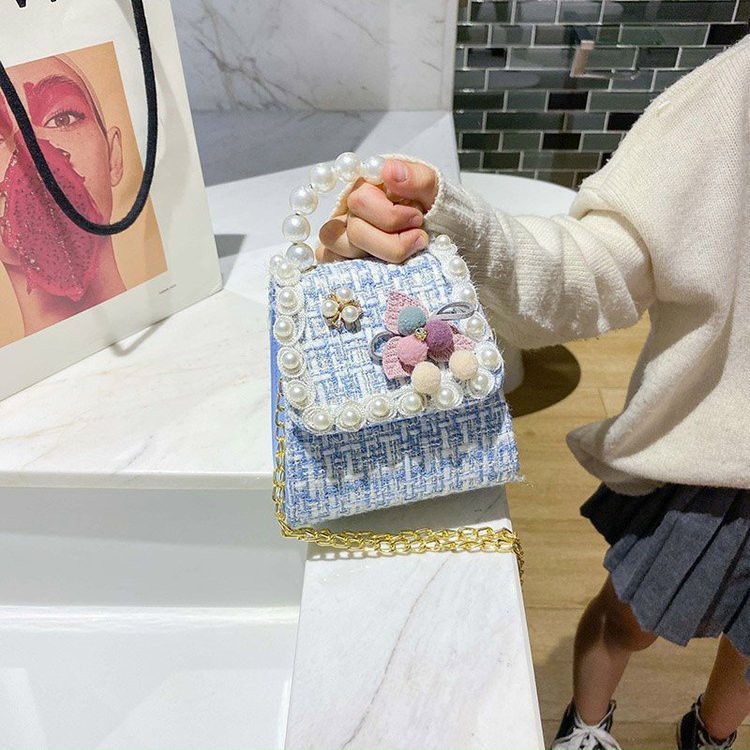 PVN22457 Túi Dạ Vuông Quai Ngọc Siêu Xinh Cho Bé T2 .