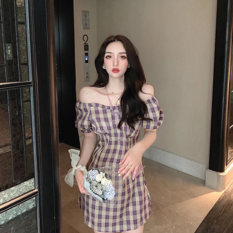 Đầm Nữ Kẻ Ô, Váy Nữ Dáng Xòe Kẻ Caro Kiểu Dáng Ulzzang Moda.H | BigBuy360 - bigbuy360.vn