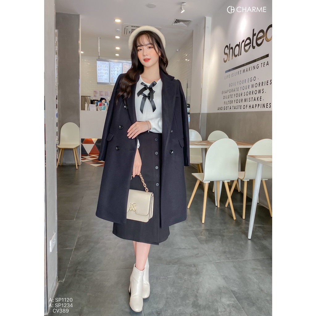 Áo khoác dạ nữ dáng dài thiết kế Charme MT2001120 | BigBuy360 - bigbuy360.vn