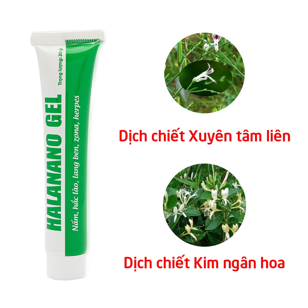 Kem Halanano Gel MT Pharco bôi da nấm, hắc lào, lăng ben, zona, herpes 20g