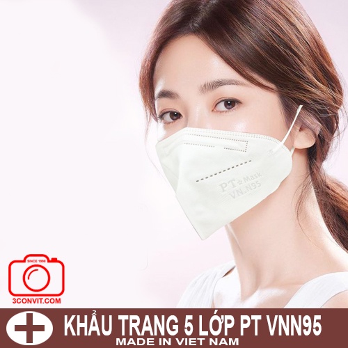 Hộp 10 Khẩu trang 5 lớp VNN95 PT Phương Tuyến Mask chuẩn N95 / FFP2