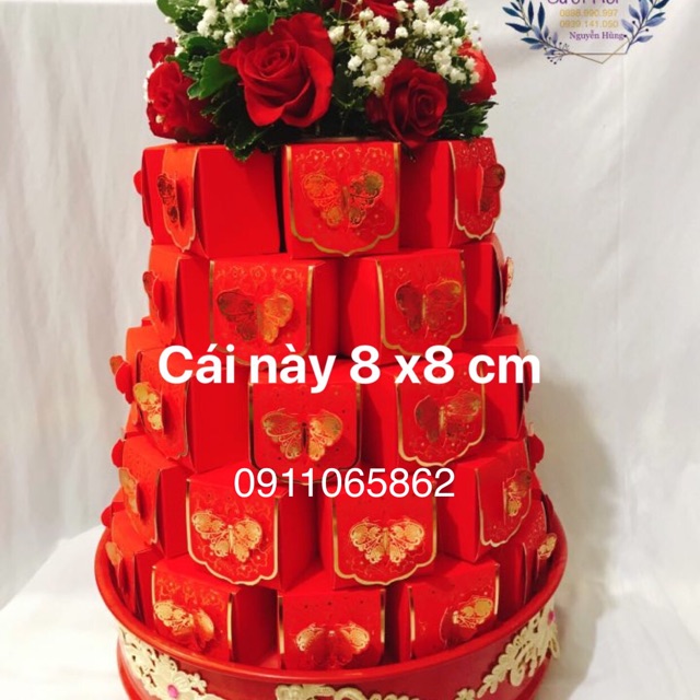 Hộp cánh bướm gấm(combo 100 cái)