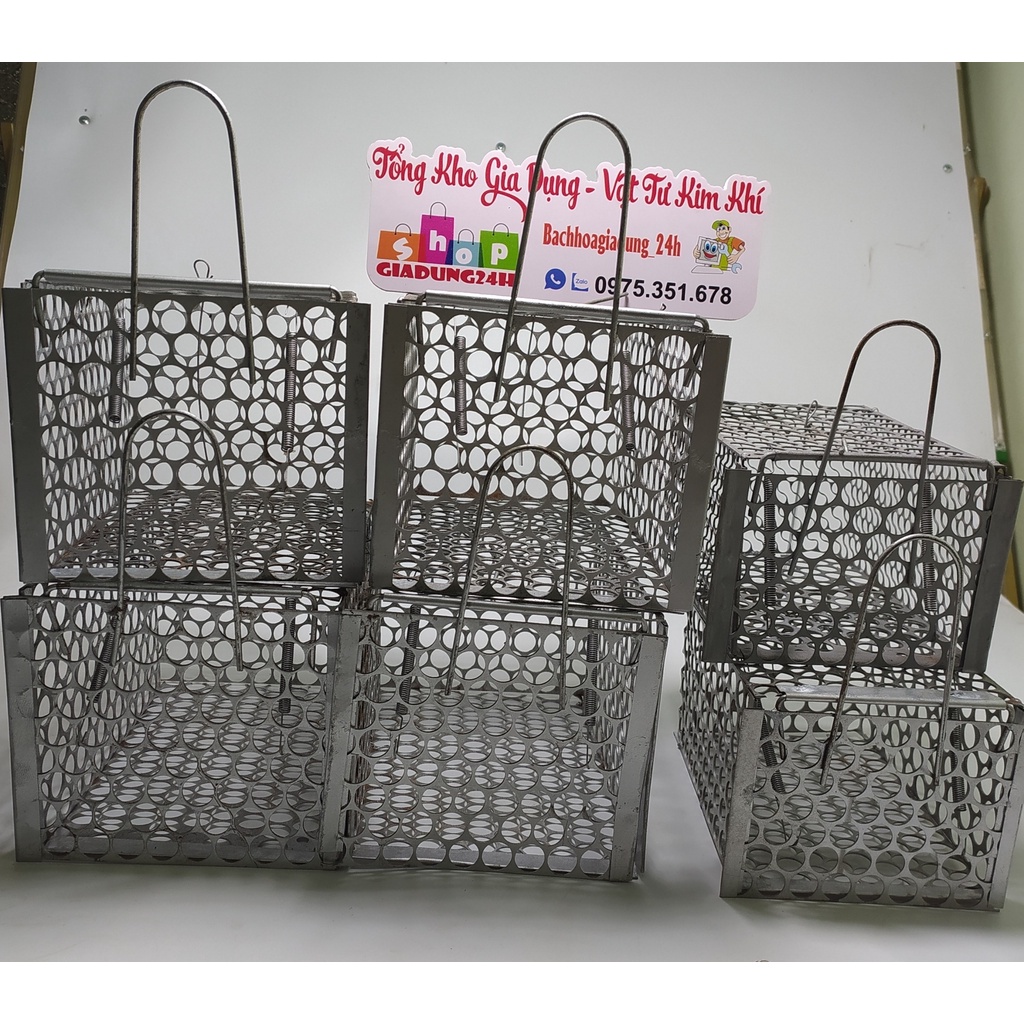 Bẫy chuột lồng sắt cỡ nhỏ 20x13x13cm -hàng sắt Nam Đinh Có thể tái sử dụng-Giadung24h