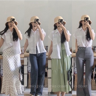 Áo sơ mi tay hến chất đũi mát