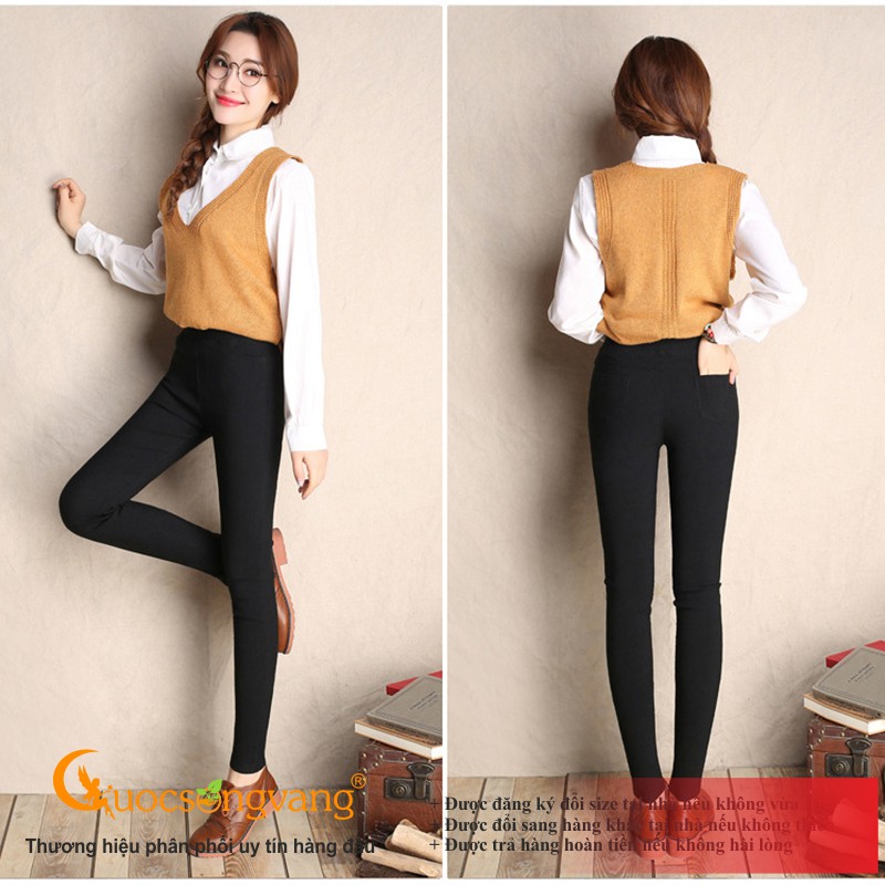 Quần legging nữ in kiểu jean quần cotton 2 chiều in hình jean vải dầy big size GLQ100 | WebRaoVat - webraovat.net.vn