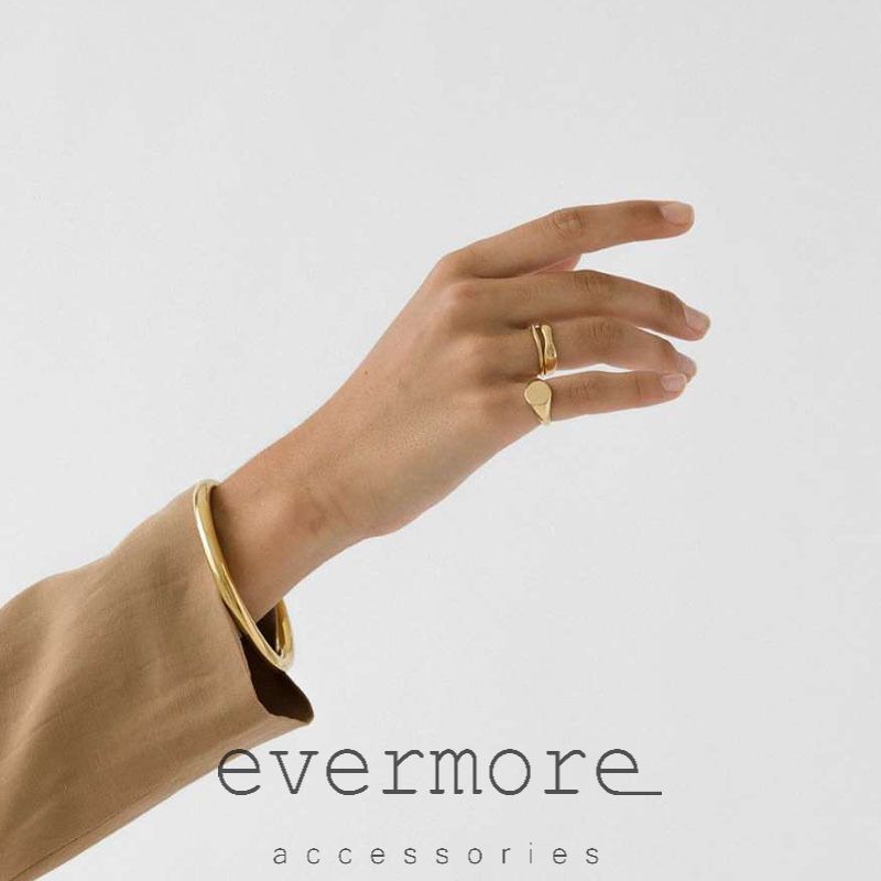 Nhẫn nữ cao cấp hình sóng nước EVERMORE kiểu minimalist, thanh lịch, sang trọng - N015