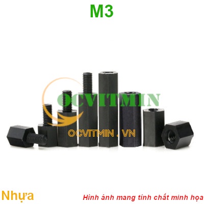 Ốc Nhựa M3 Trụ Nhựa Đực Cái , Cái Cái M3