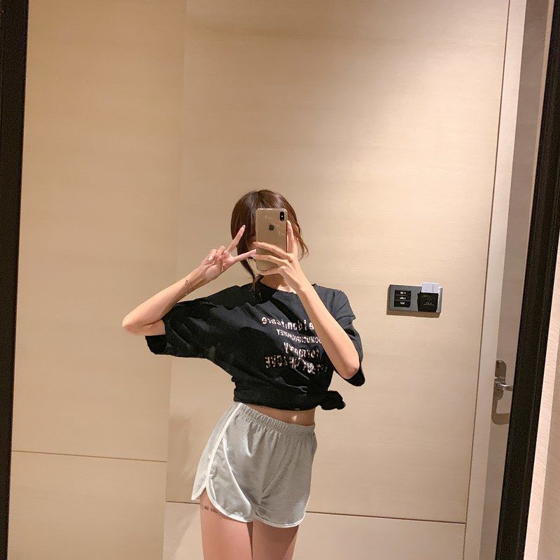 Korean Version Of The Big Size Loose Yoga Pants High Size Wide Legs Summer Girls Hot Black Pants