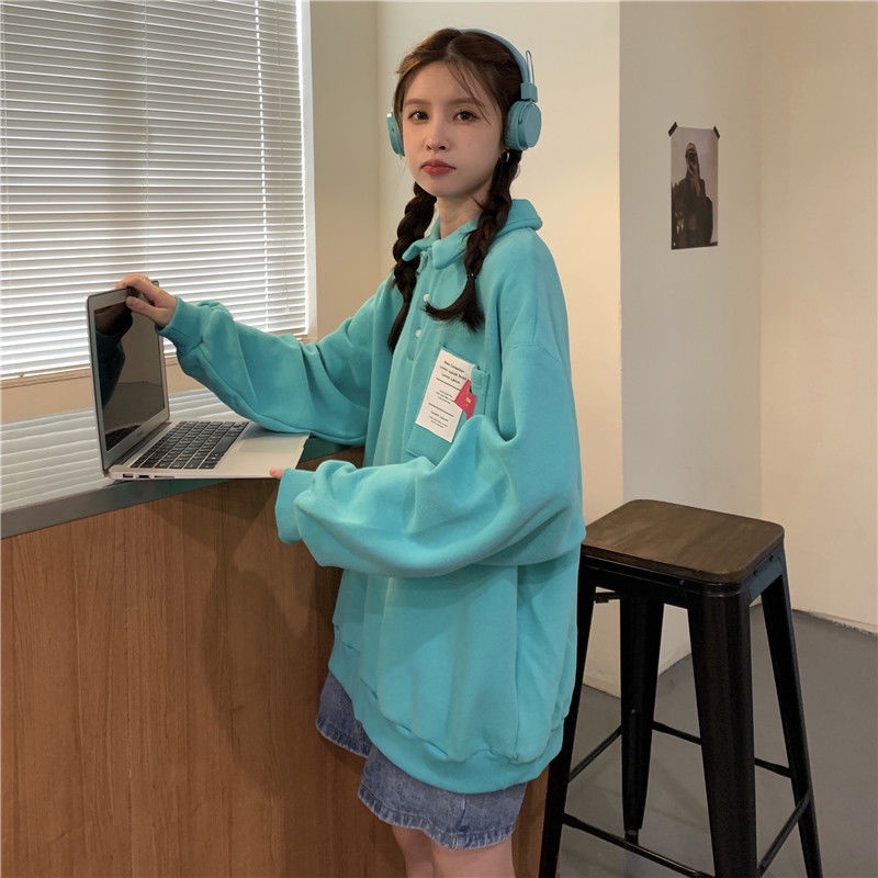 Áo Sweater Polo Dáng Rộng Phong Cách Thời Trang Vintage Mỹ 2022 Dành Cho Nữ