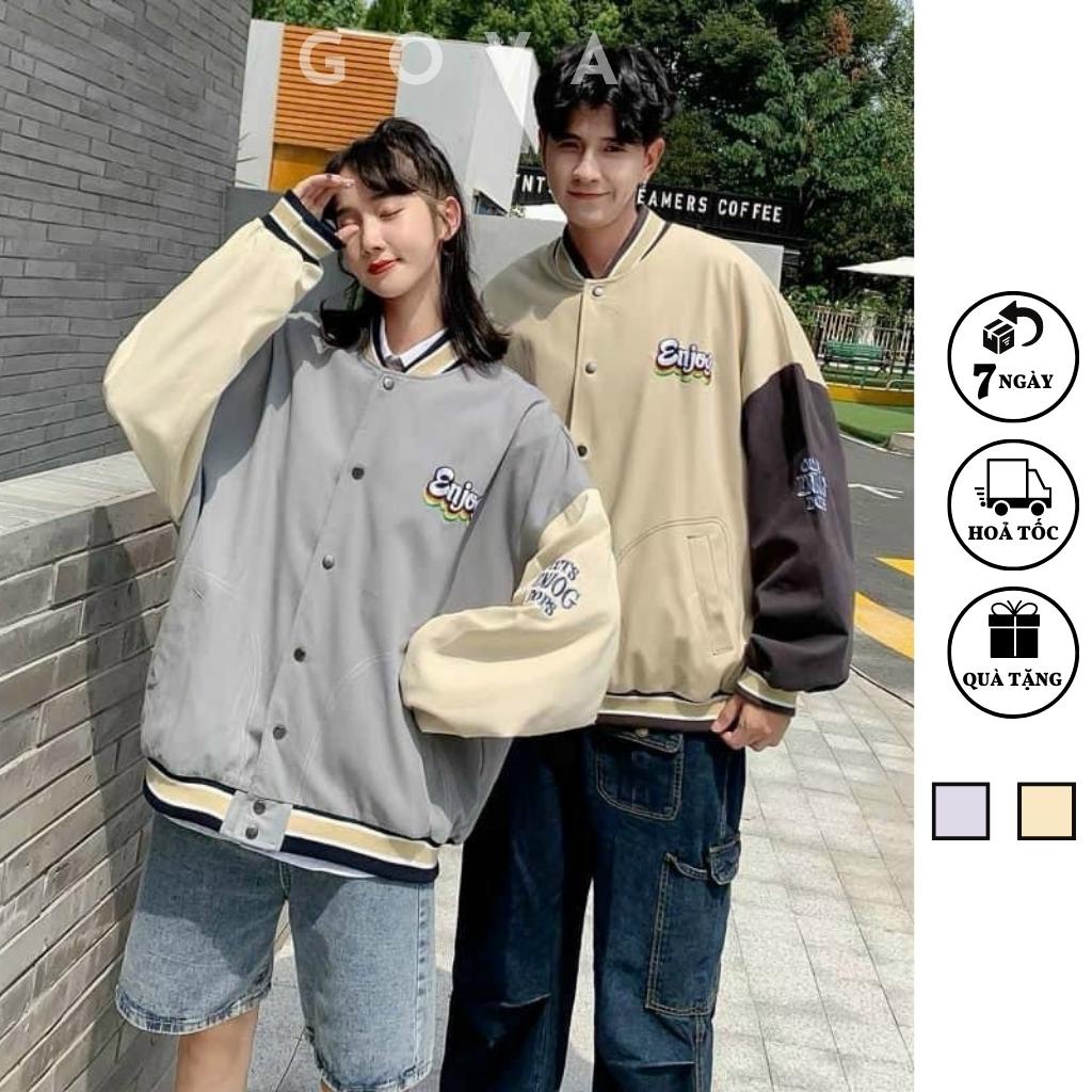 Áo Khoác Bomber ENJOG Dù 2 Lớp Nam Nữ Ullzang GOVA