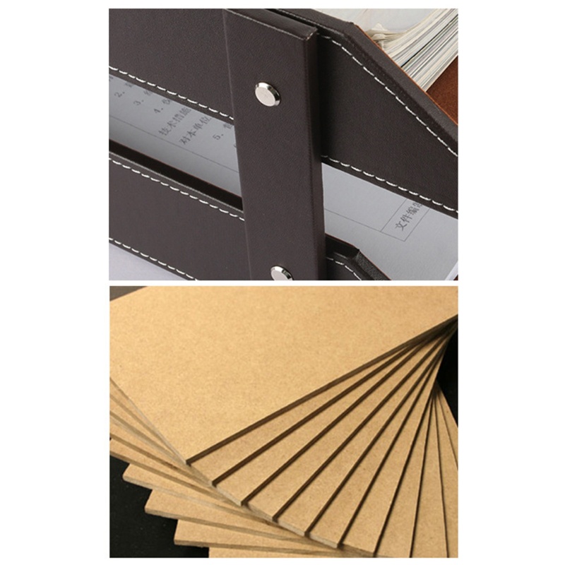 Khay Đựng Tài Liệu Khổ A4 Bằng Da Pu Hai Lớp Tiện Dụng