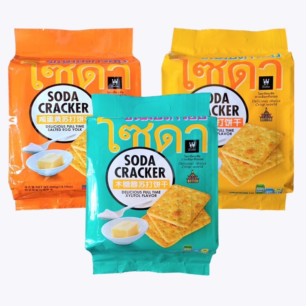 Bánh Quy Ăn Kiêng Soda Cracker Thái Lan Vị Sữa (Gói 400g)