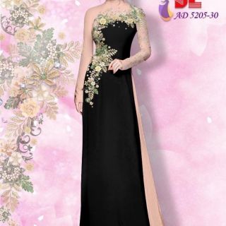 Vải áo dài in 3D giả ren sang trọng cả bộ