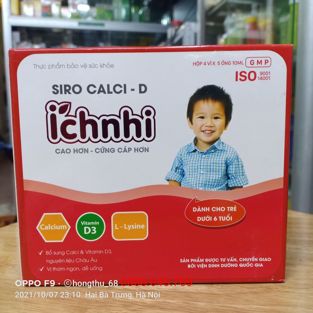 SIRO CALCI - D Ích nhi cho trẻ dưới 6 tuổi hộp 20 ống