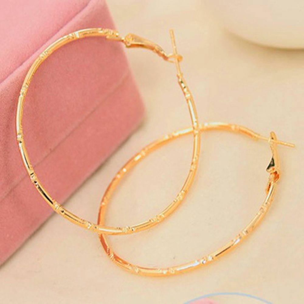 MXMUSTY Sexy Personality Geometric Big Circle Hoop Dangle Earrings Bamboo Joint Style Circle Earrings