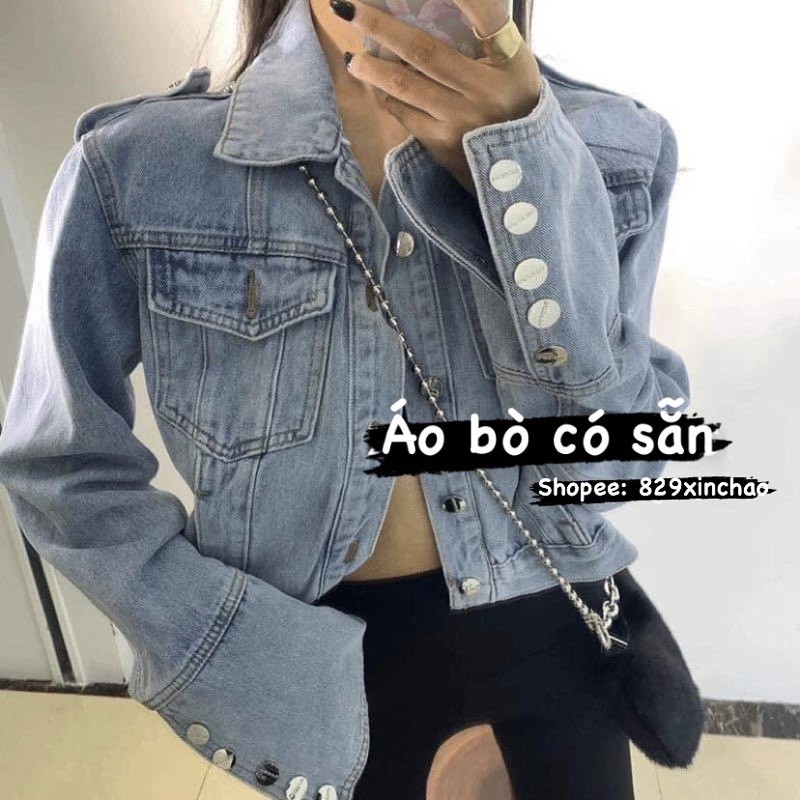 Áo denim croptop | ÁO Rose blackpink