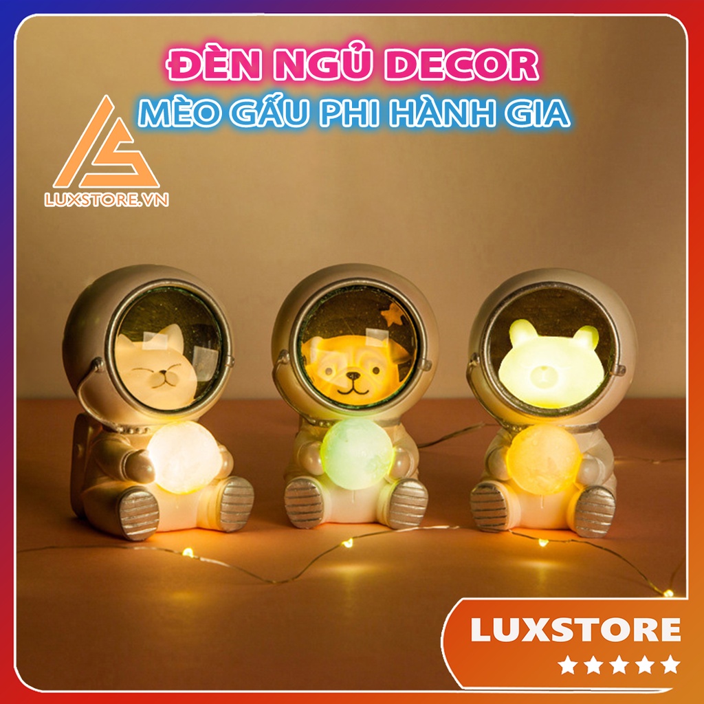 ĐÈN NGỦ ĐỂ BÀN DECOR TRANG TRÍ GẤU MÈO PHI HÀNH GIA  – LUXSTORE