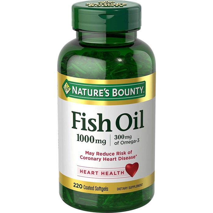 [DATE 2023] Nature's Bounty Fish Oil 1000 mg 300mg Ómega_3 145 / 220 VIÊN