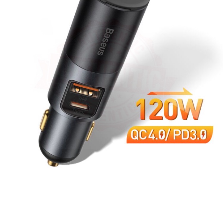 Tẩu Sạc Điện Thoại Trên Xe Hơi Baseus 120W Chất Lượng Cao Cho iPhone Samsung Xiaomi