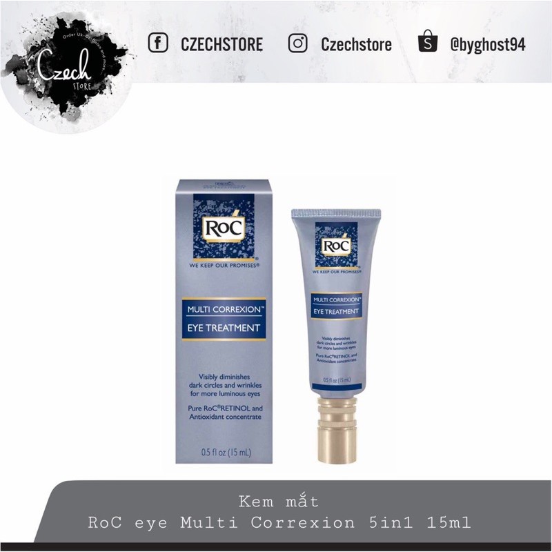  Kem dưỡng da mắt,chống lão hoá,dưỡng sáng RoC Multi Correxion 5in1