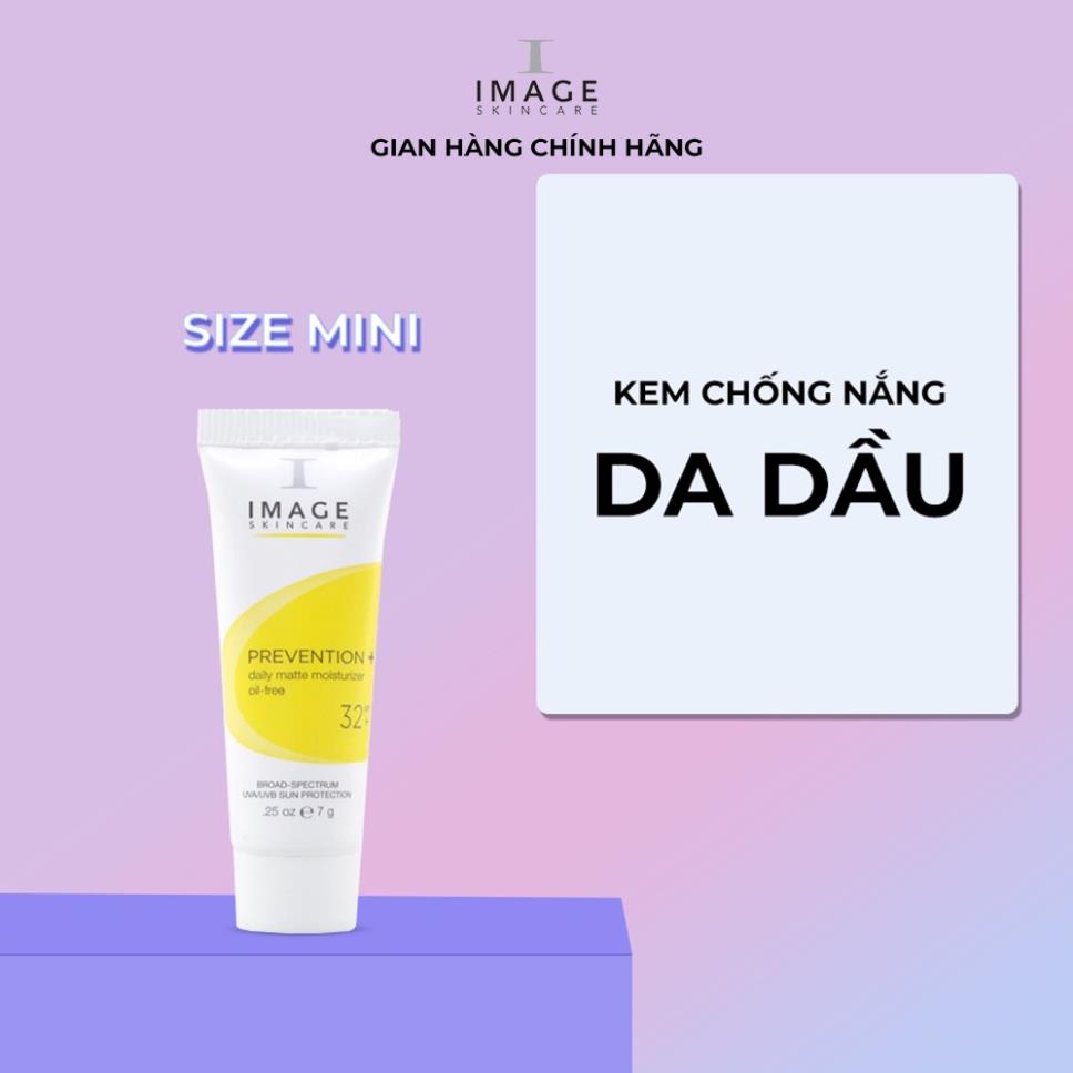 [Mẫu mới] Kem chống nắng Image Skincare Prevention+ Daily Matte Moisturizer SPF 30+ dành cho da dầu 7g - Mỹ Phẩm Mai Hân