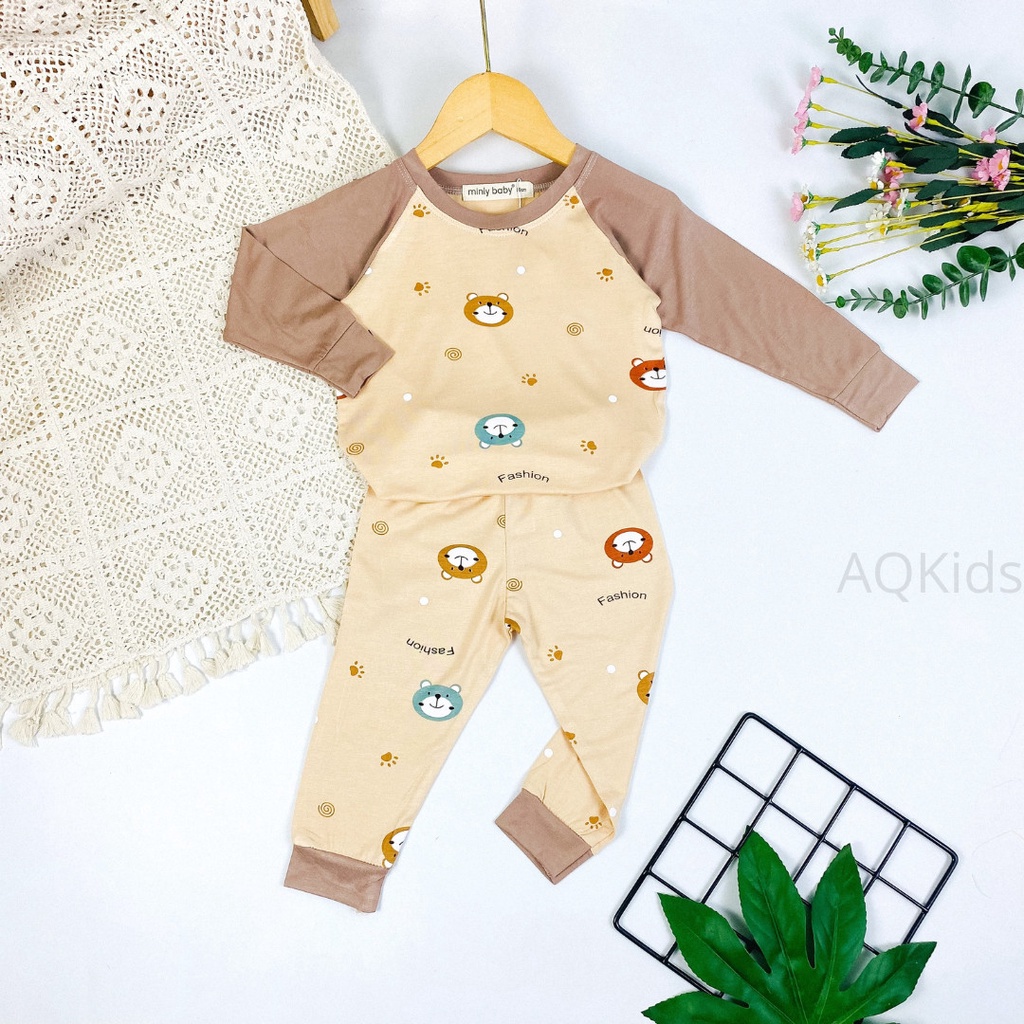 [Bé 19-33kg] Bộ dài tay thun lạnh in hình lớn Minky Mom mềm mịn mát cho bé trai bé gái - HÀNG LOẠI 1