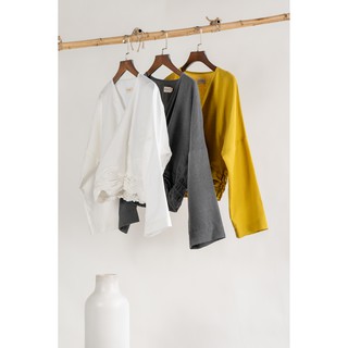 Áo cheva cổ V linen MONO