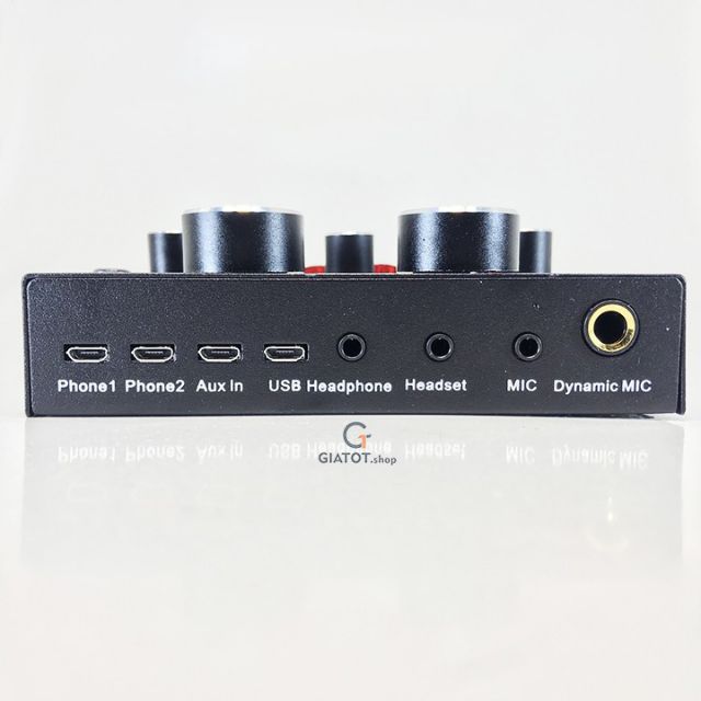 Soundcard V8 thu âm, livestream cao cấp có Bluetooth