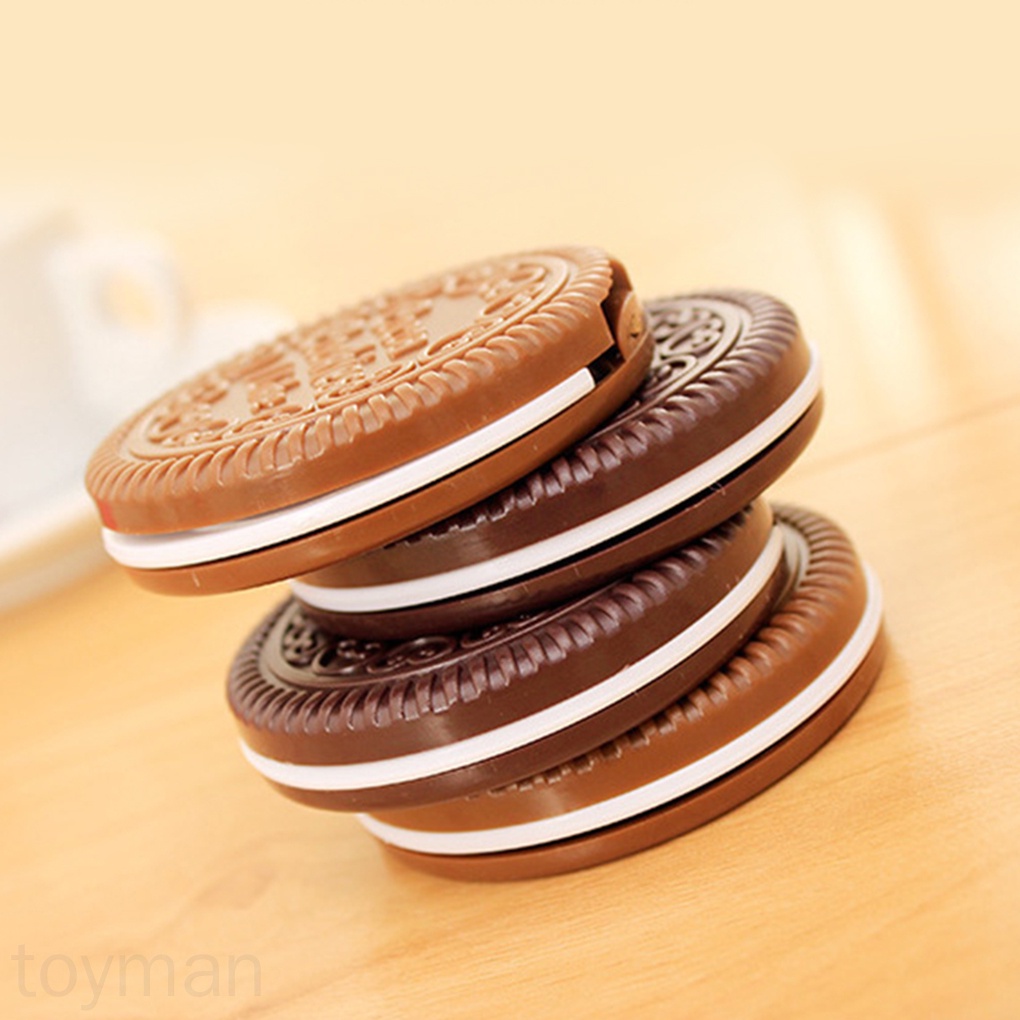 Gương lược trang điểm hình bánh cookie socola dễ thương