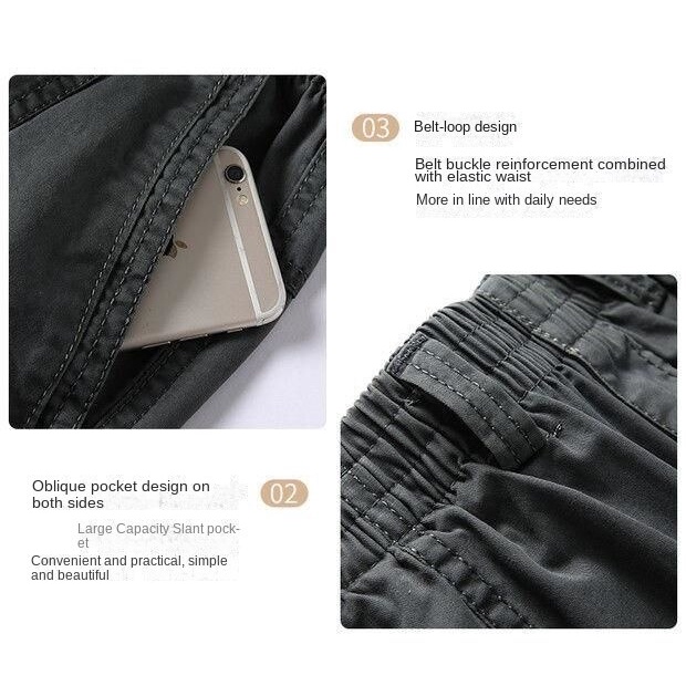 Quần Cotton Mỏng Plus Size Có Túi Cho Nam