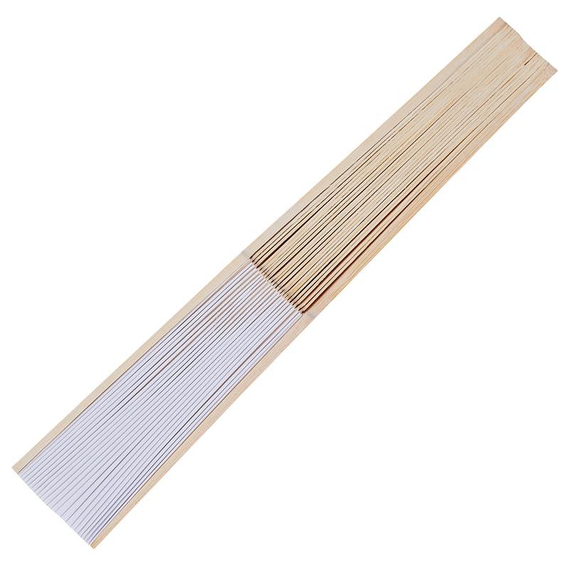 Set 12 cây quạt giấy trắng khung gỗ tre chất lượng cao