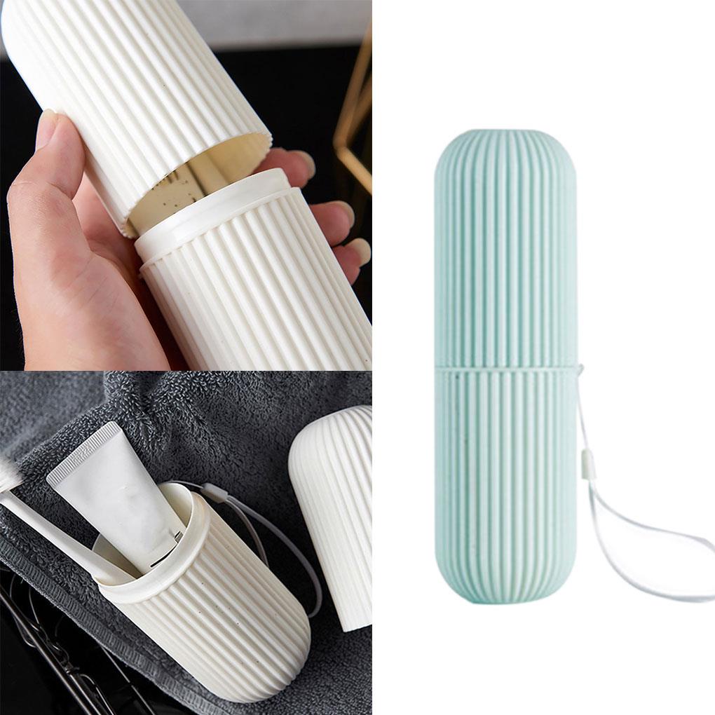Giá Đỡ Bàn Chải Đánh Răng Bằng Nhựa Họa Tiết Kẻ Sọc Tiện Dụng Khi Đi Du Lịch