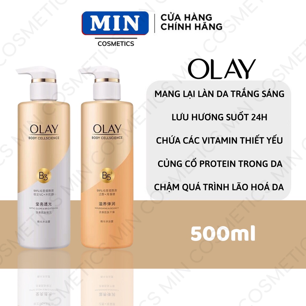 Sữa tắm Olay Vitamin B3 và Vitamin C dưỡng trắng da 500ml