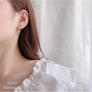 Khuyên tai nữ bạc mạ vàng, bông tai nữ Elsa đính đá giọt nước, thiết kế độc đáo, sang chảnh K132| TRANG SỨC BẠC HARMONY