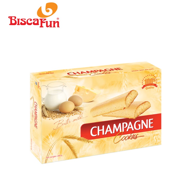 Bánh Quy Bơ Sữa Champagne Biscafun Hộp 288gr