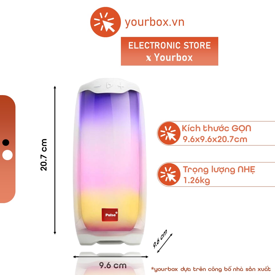 Loa Bluetooth Pulse 4 Full Led 360 độ âm thanh chuẩn bass căng đét hàng cao cấp – Yourbox.vn