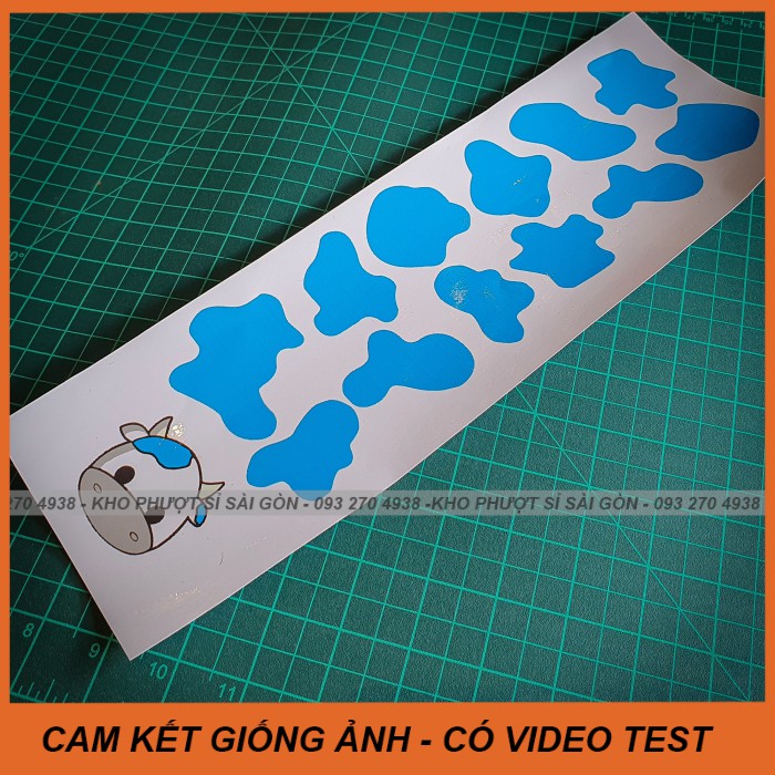 Custom chiếc mũ bảo hiểm 3/4 bằng bộ sticker decan bò sữa nâu chống nước siêu cute - decal dán nón bảo hiểm