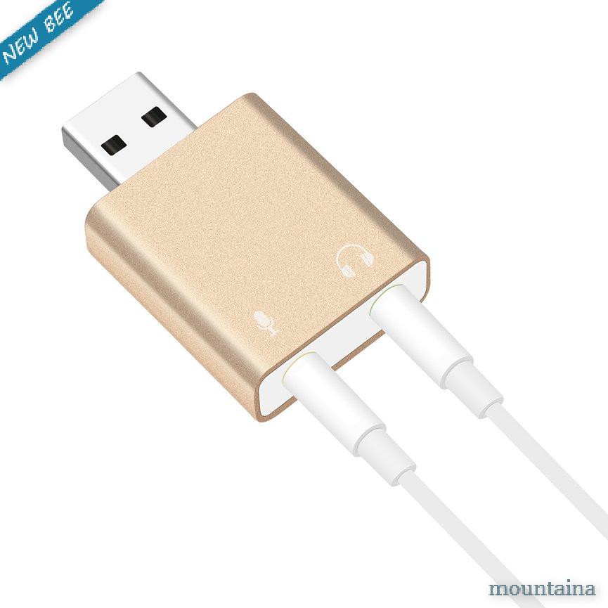 Đầu Chuyển Đổi Thẻ Âm Thanh Usb Sang Tai Nghe / Micro Tiện Dụng