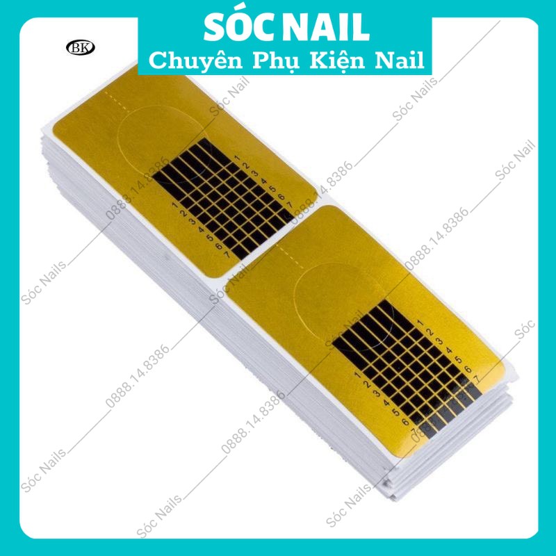 Cuộn 100 miếng Form Giấy Đắp Bột, Đắp Gel, Nối Móng