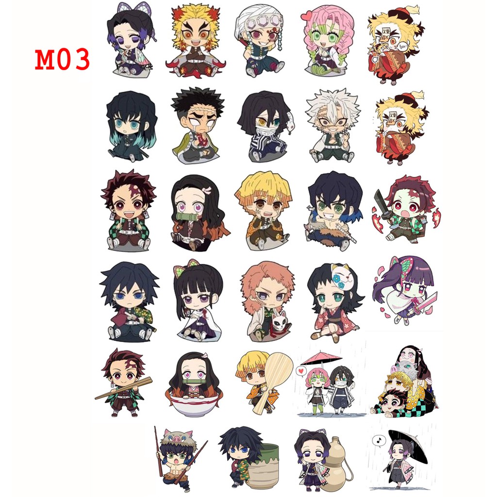 Sticker hình dán Sticker anime Manga Kimetsu No Yaiba Thanh gươm diệt quỷ