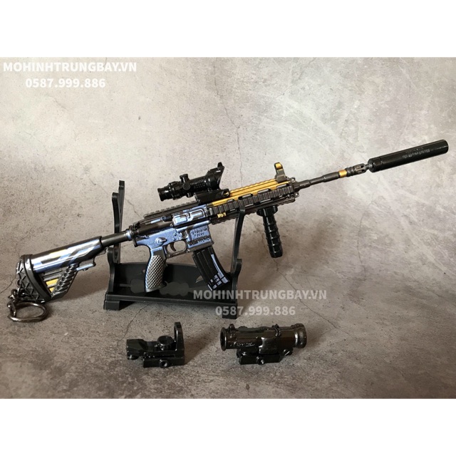 💥[ẢNH THẬT] MÔ HÌNH PUBG M416 BLUE SKY TẶNG SCOPE VÀ KỆ 19CM🔥